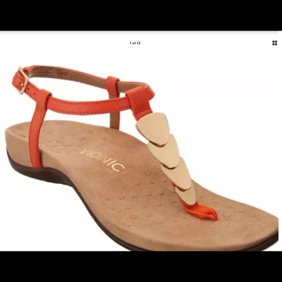 Vionic Shoes - Vionic Miami T-Strap Sandals Gold Hardware sz 7M